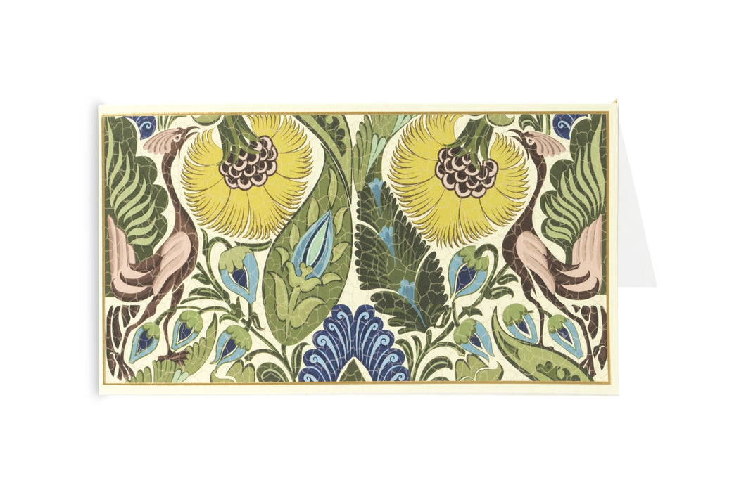 De Morgan Greetings Card - Flamingo & Carnation